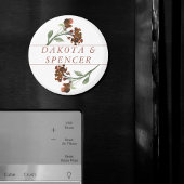 Wilde rustische Blume | Burnt Orange Floral Weddin Magnet