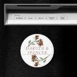 Wilde rustische Blume | Burnt Orange Floral Weddin Magnet<br><div class="desc">Die Wildblume ist elegant und raffiniert, mit handgemalten, verbrannten Orangen und rustikalen Böhmischen Aquarellfarben, die nur einen Pop Farbe verleihen und gleichzeitig ein modernes, minimalistisches Ambiente bewahren. Aus der Kollektion "Bohemische Wildblume" zeichnet sich dieses Design durch eine natürliche, erdige wilde Blume für ein "frisch gepflücktes" Gefühl aus. Für Anpassungen oder...</div>