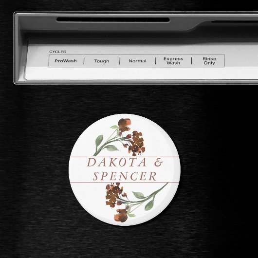 Wilde rustische Blume | Burnt Orange Floral Weddin Magnet