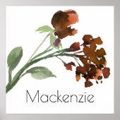 Wilde rustische Blume | Orange Bohemisch Custom Bu Poster (Vorne)