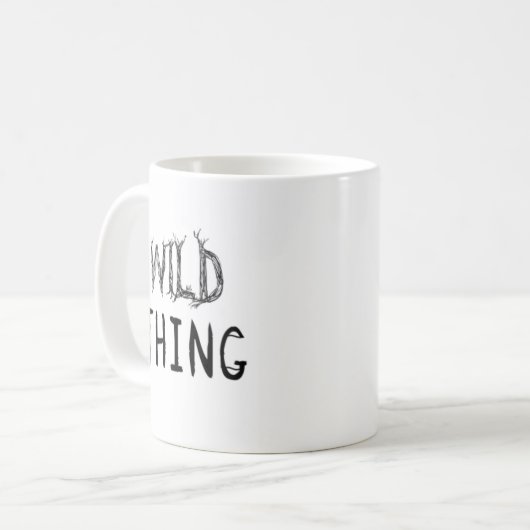 Wilde Sache mit Wurzel-Buchstaben Kaffeetasse (Vorderseite Links)