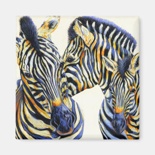 Wilde Sachen - vibrierende Zebras Magnet