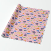 Wilde Safari auf rosa Wrapping Paper Geschenkpapier (Ungerollt)
