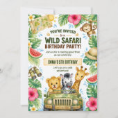 Wilde Safari-Geburtstagsfeier Einladung (Vorderseite)