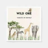 Wilde Safari-Tier-Geburtstagsfeier Serviette (Vorderseite)