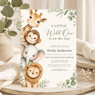 Wilde Safari-Tiere Baby Shower Einladung