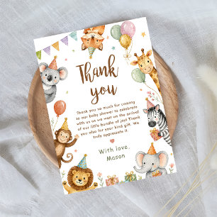 Wilde Safari-Tiere Baby Shower Geschlechtsneutral Dankeskarte
