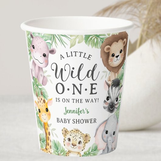 Wilde Safari-Tiere Baby Shower Geschlechtsneutral Pappbecher