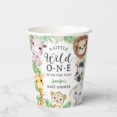 Wilde Safari-Tiere Baby Shower Geschlechtsneutral Pappbecher (Rückseite)