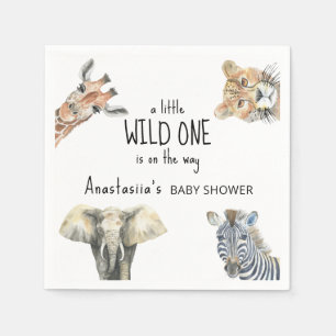 Wilde Safari-Tiere Baby Shower Serviette