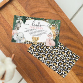 Wilde Safari-Tiere Bücher für Babyduschkarte Begleitkarte