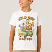 Wilde Safaritiere Jungen Geburtstag T-Shirt (Vorderseite)