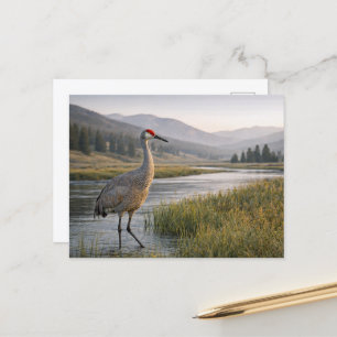 Wilde Sandhill-Kranich-Flusstal-Wilderness-Szene Postkarte