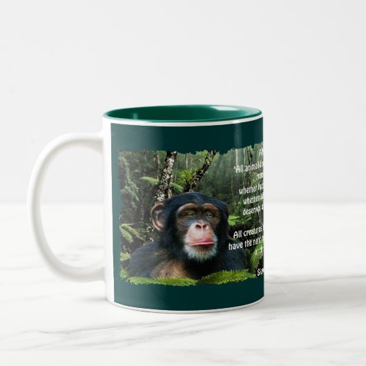 Wilde Schimpanzee & Wildlife Gedicht Tasse (Links)