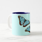 Wilde Schmetterlinge Zweifarbige Tasse (Vorderseite Links)