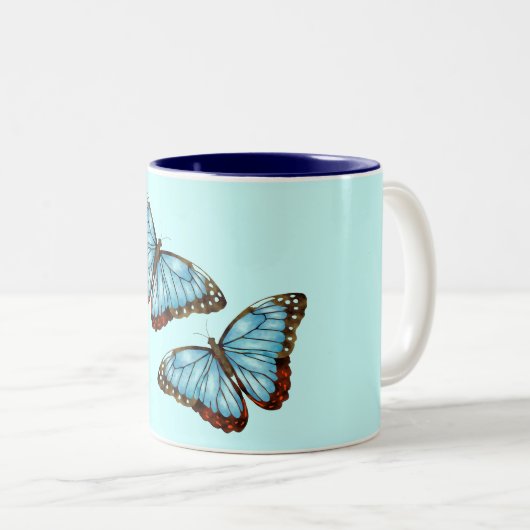 Wilde Schmetterlinge Zweifarbige Tasse (VorderseiteRechts)
