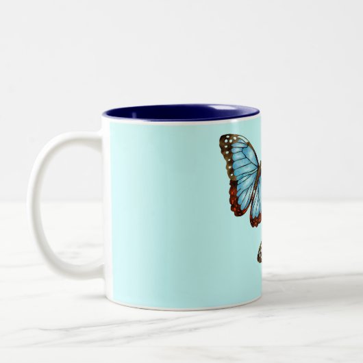 Wilde Schmetterlinge Zweifarbige Tasse (Links)