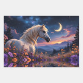 Wilde Schnüre Farbige nächtliche Wildblumen Geschenkpapier Set (Vorderseite 3)