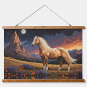 Wilde Schnüre Farbige nächtliche Wildblumen Wandteppich Mit Holzrahmen (Vorderseite)