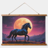 Wilde Schnüre Farbige nächtliche Wildblumen Wandteppich Mit Holzrahmen (Vorderseite 2)