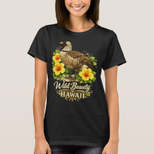 Wilde Schönheit Hawaiianische Gans und goldene Hib T-Shirt