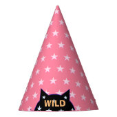 Wilde schwarze Katzen und rosa Sterne Partyhütchen (Vorderseite)