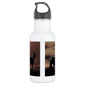 Wilde schwarze Schönheitspferde Trinkflasche (Rückseite)