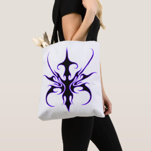 Wilde schwarze und violette Stammeslinienkunst Tasche