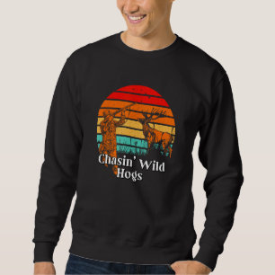 Wilde Schweine jagen Wilde Tiere Jäger Forst Sweatshirt