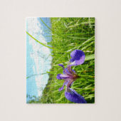 Wilde Schwertlilie und alaskische Landschaft Puzzle (Vertikal)