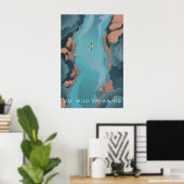 Wilde Schwimmbäder Reiseplakat Poster (Heimbüro)