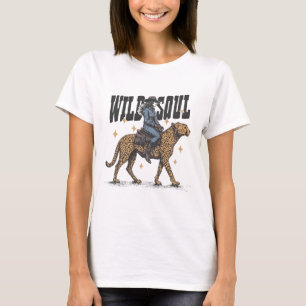 WILDE SEELE Cowgirl reitet Gepard Vintage-Design T-Shirt