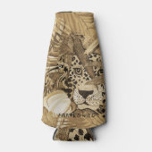 Wilde Sepia-Leopard Flaschenkühler (Vorderseite)