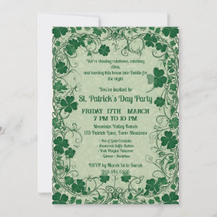 Wilde Shamrock Rebe Verrückte St. Patrick's Day Pa Einladung