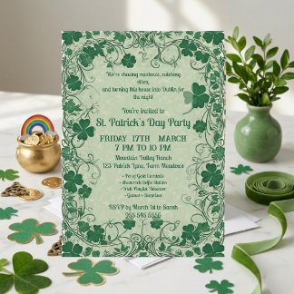 Wilde Shamrock Rebe Verrückte St. Patrick's Day Pa Einladung