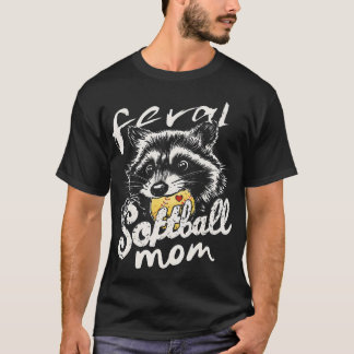 Wilde Softball-Mutter-Waschbär-Mama Game Day Mutte T-Shirt