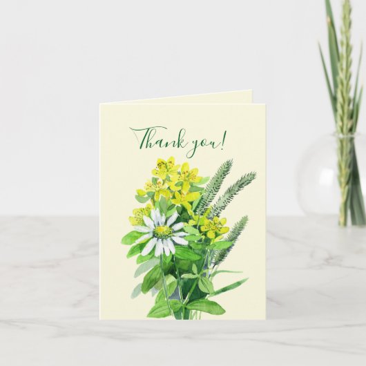 Wilde Sommer Blume danke Karte (Vorderseite)