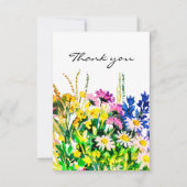 Wilde Sommer Blume danke Karte (Vorderseite)