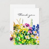 Wilde Sommer Blume danke Karte (Vorne/Hinten)