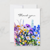 Wilde Sommer Blume danke Karte (Vorderseite)