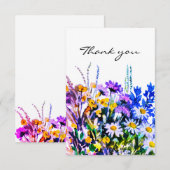 Wilde Sommer Blume danke Karte (Vorne/Hinten)