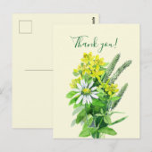 Wilde Sommer Blume danke Karte (Vorne/Hinten)