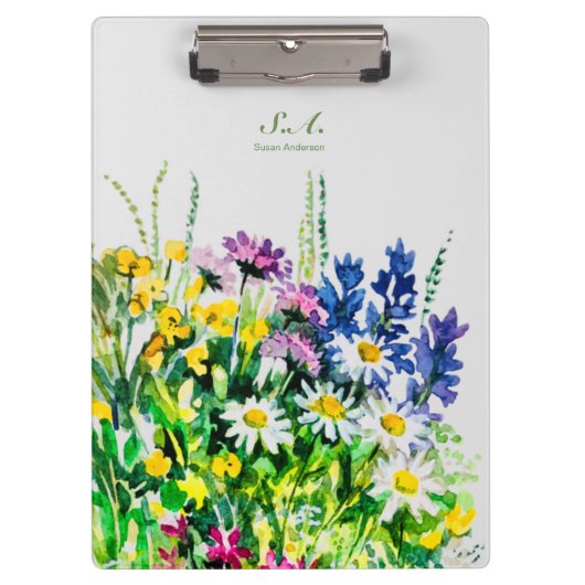 Wilde Sommer-Blume Klemmbrett (Vorderseite)