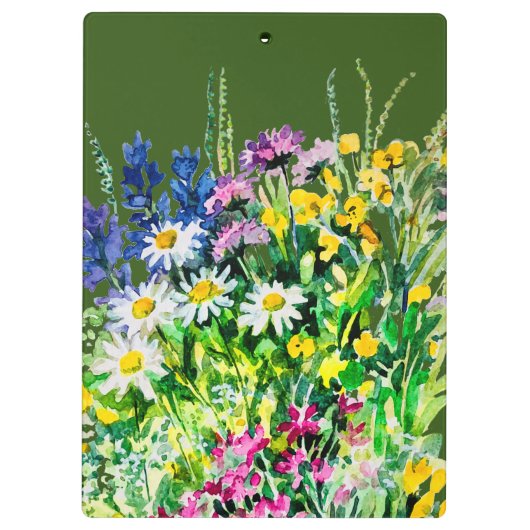 Wilde Sommer-Blume Klemmbrett (Rückseite)