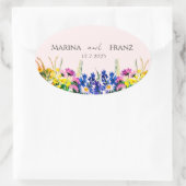 Wilde Sommer-Blume Ovaler Aufkleber (Tasche)
