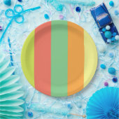 Wilde Sommer-Streifen Pappteller (Party)