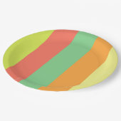 Wilde Sommer-Streifen Pappteller (Schrägansicht)