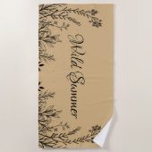 Wilde Sommer-Wildblume Doodles Strandtuch (Vorderseite)