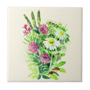 Wilde Sommerblumen Keramikfliese