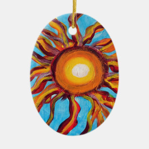 Wilde Sonne Keramikornament